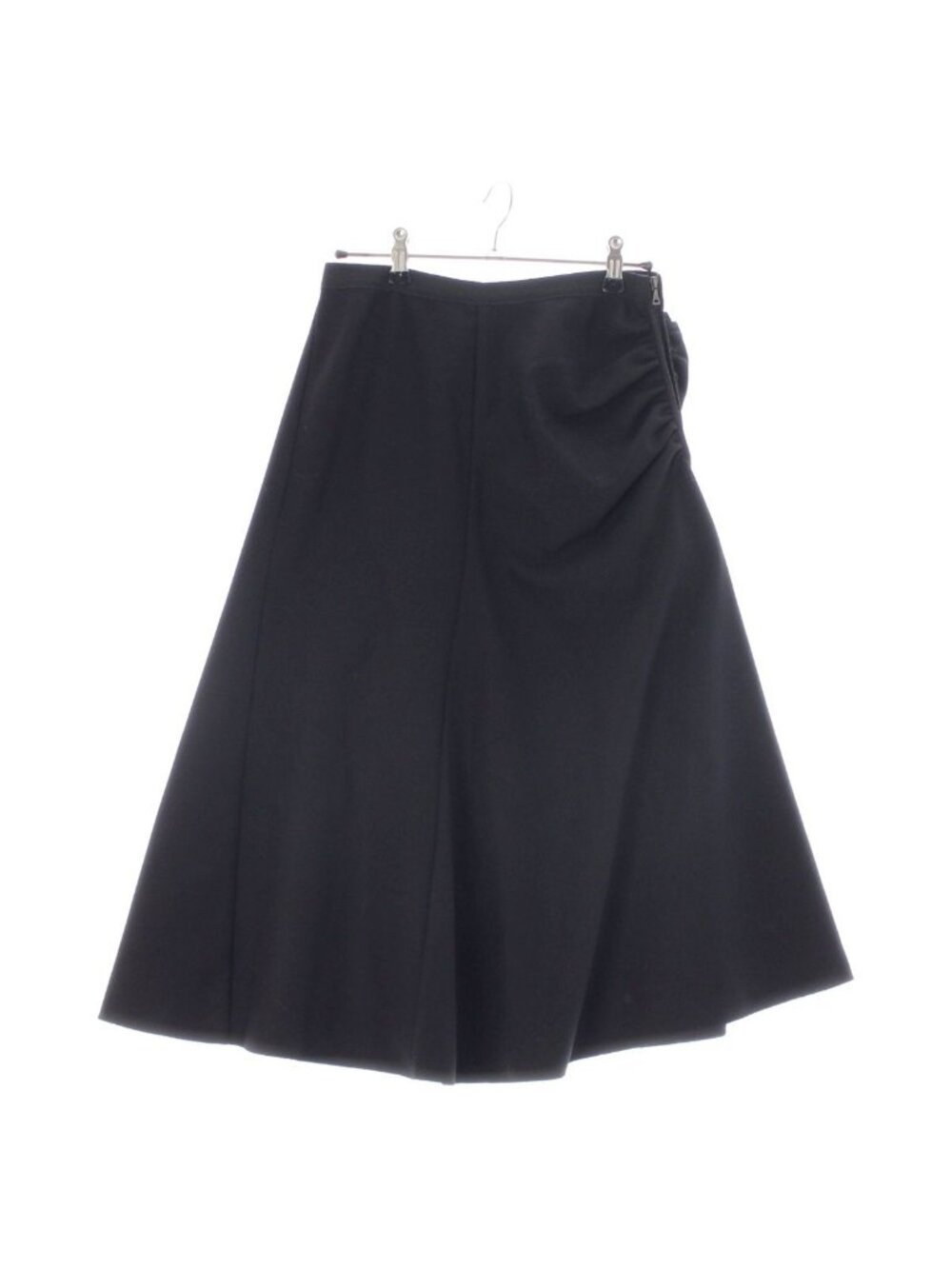 Prada Archive Asymmetric Gathered Design Skirt Black 42
